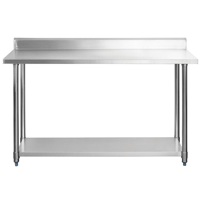 Meson de trabajo Central con repisa inferior Eco 60x120 cm de Acero Inoxidable Inox