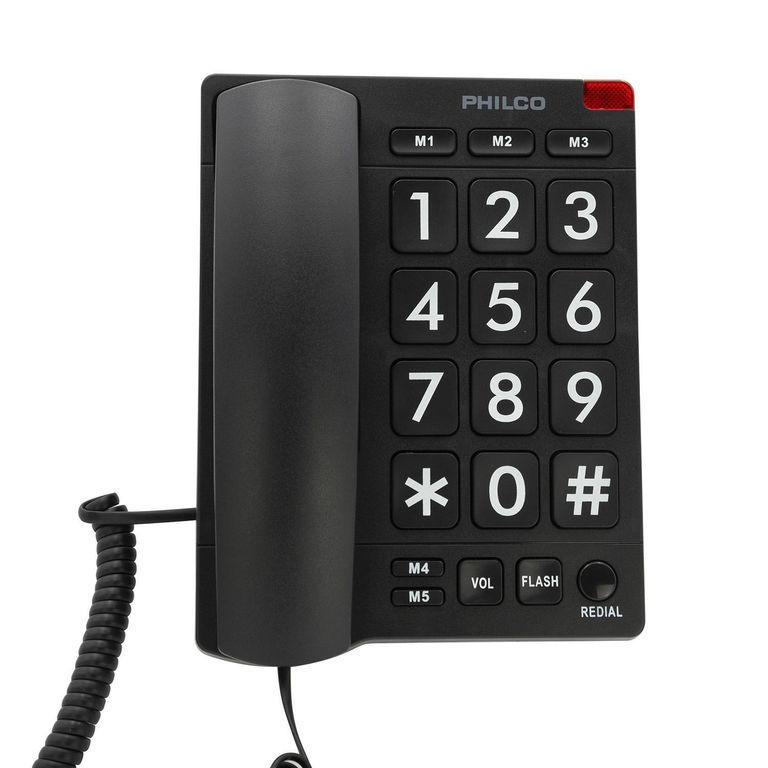 Teléfono de sobremesa con números grandes