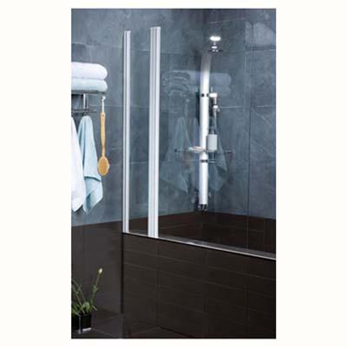 WINTEC - Mampara Batiente Vidrio templado Incoloro 110x140cm