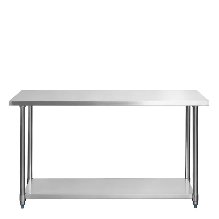 Meson de trabajo Central con repisa inferior Eco 60x150 cm de Acero Inoxidable Inox