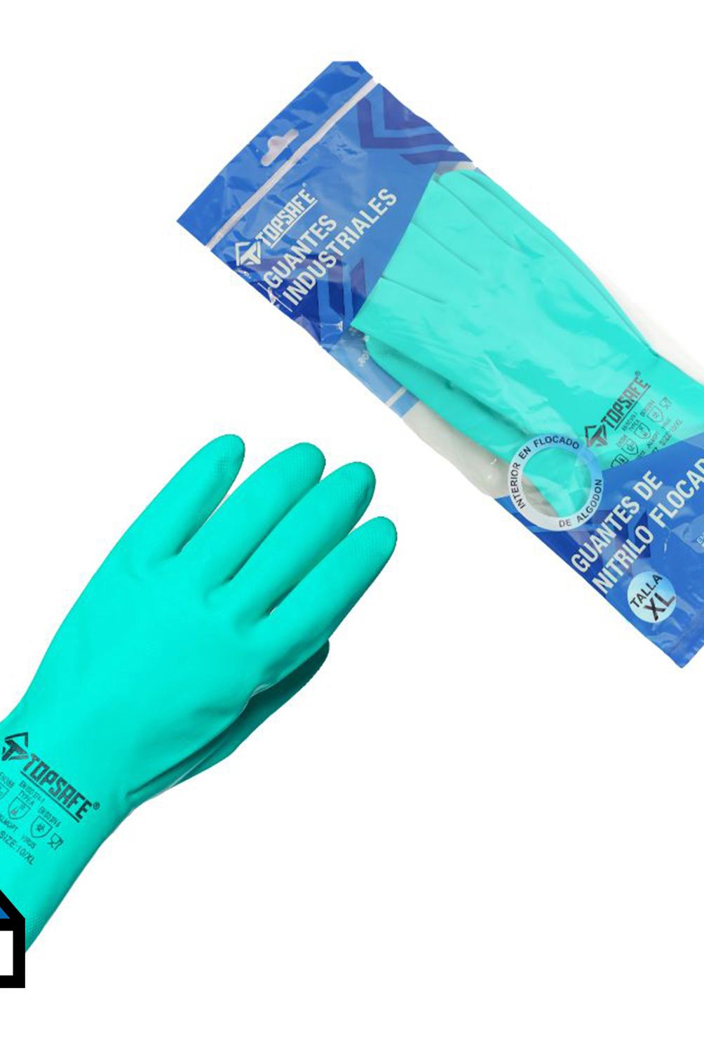 TOPSAFE - Guante De Nitrilo Flocado T.XL