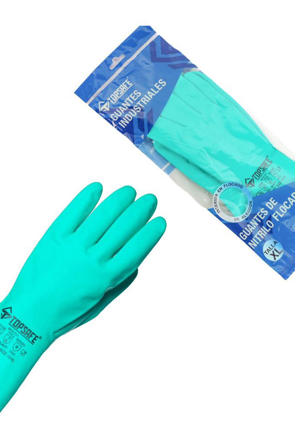 TOPSAFE - Guante De Nitrilo Flocado T.XL