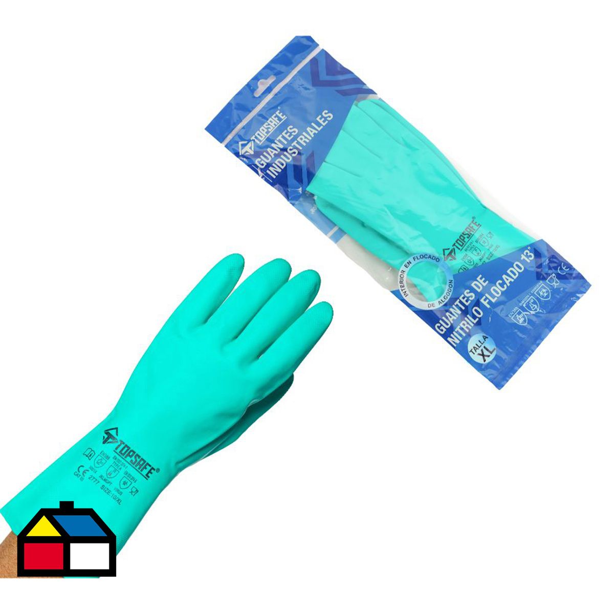 TOPSAFE - Guante de Nitrilo M Verde