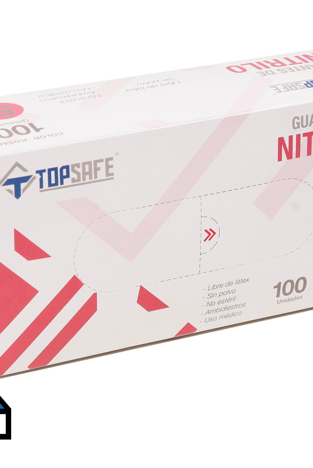 TOPSAFE - Guante de Nitrilo L Rosado
