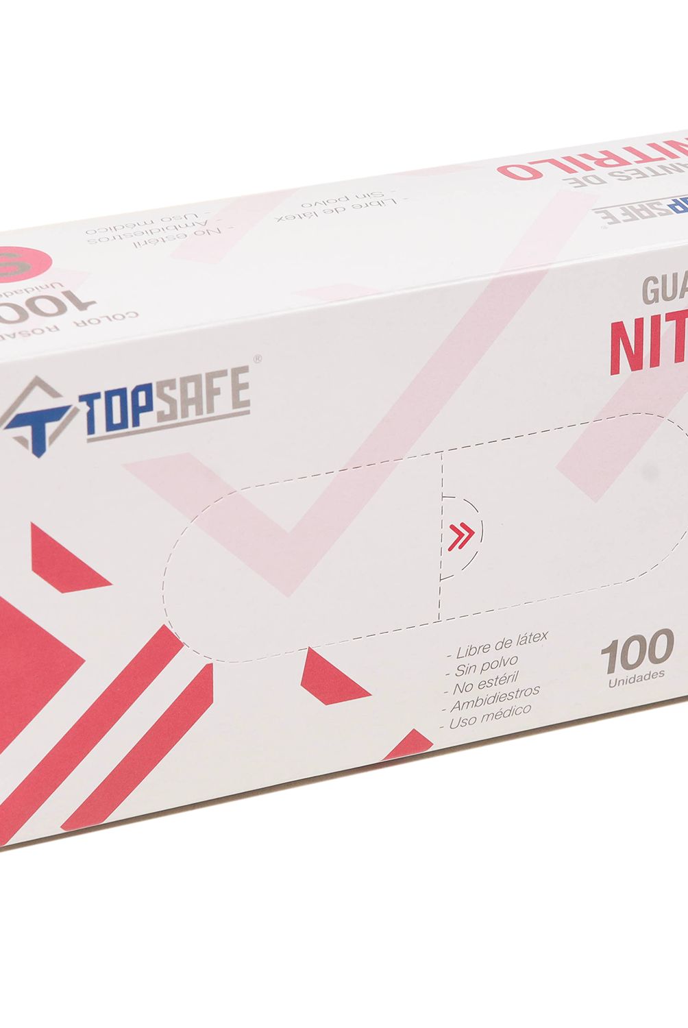 TOPSAFE - Guante de Nitrilo L Rosado