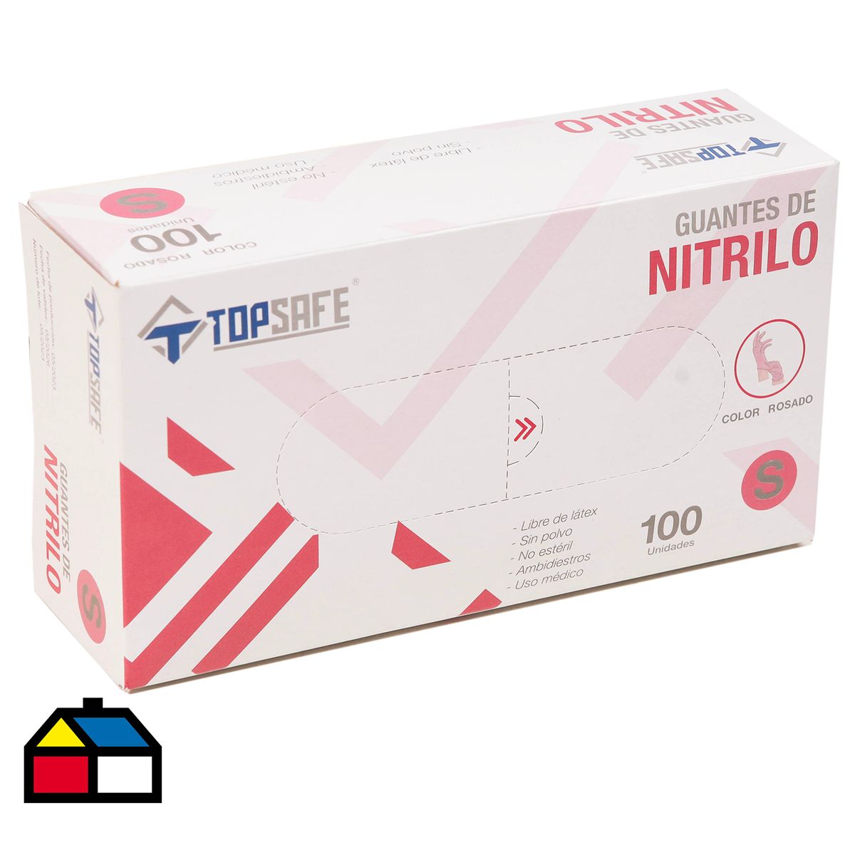 TOPSAFE - Guante de Nitrilo S Rosado