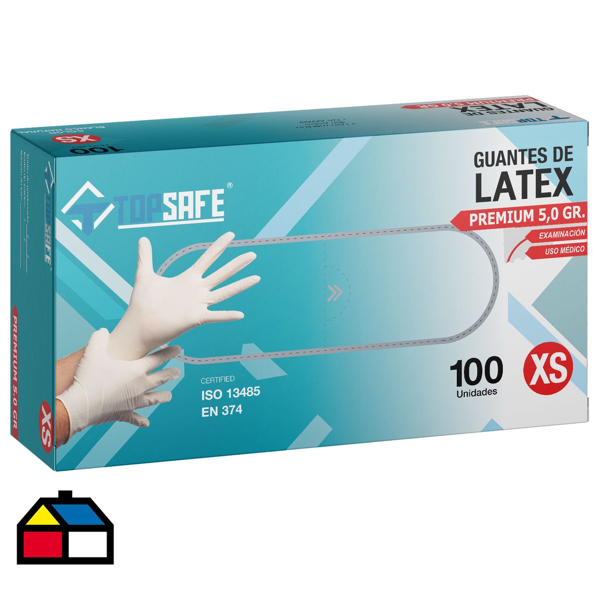 TOPSAFE - Guante de Latex S Blanco