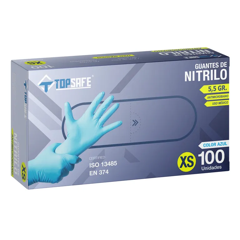 Guante Protect Azul de Nitrilo M Azul