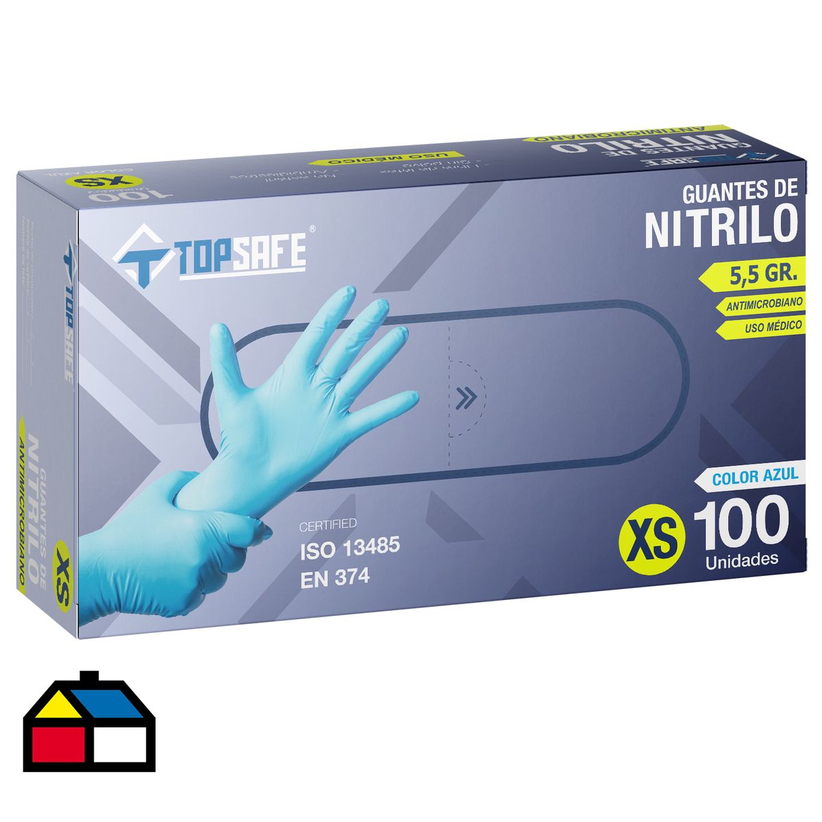 TOPSAFE - Guante Protect Azul de Nitrilo M Azul