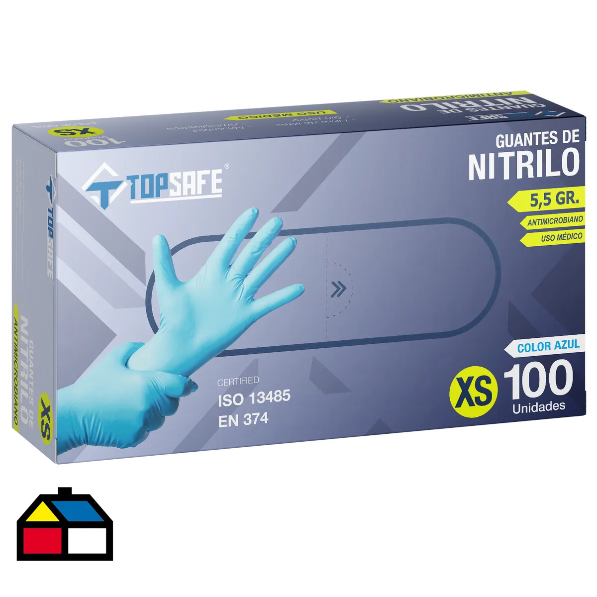 TOPSAFE - Guante Protect Azul de Nitrilo M Azul