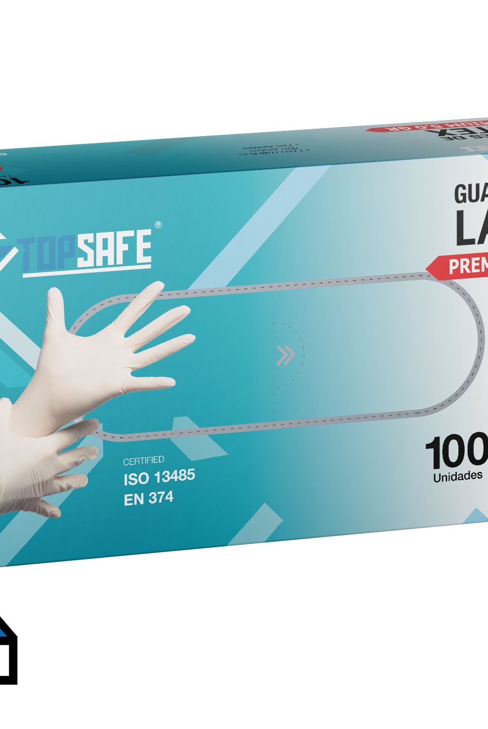 TOPSAFE - Guante Extra Largo Alto Riesgo de Fibra Látex XS Blanco