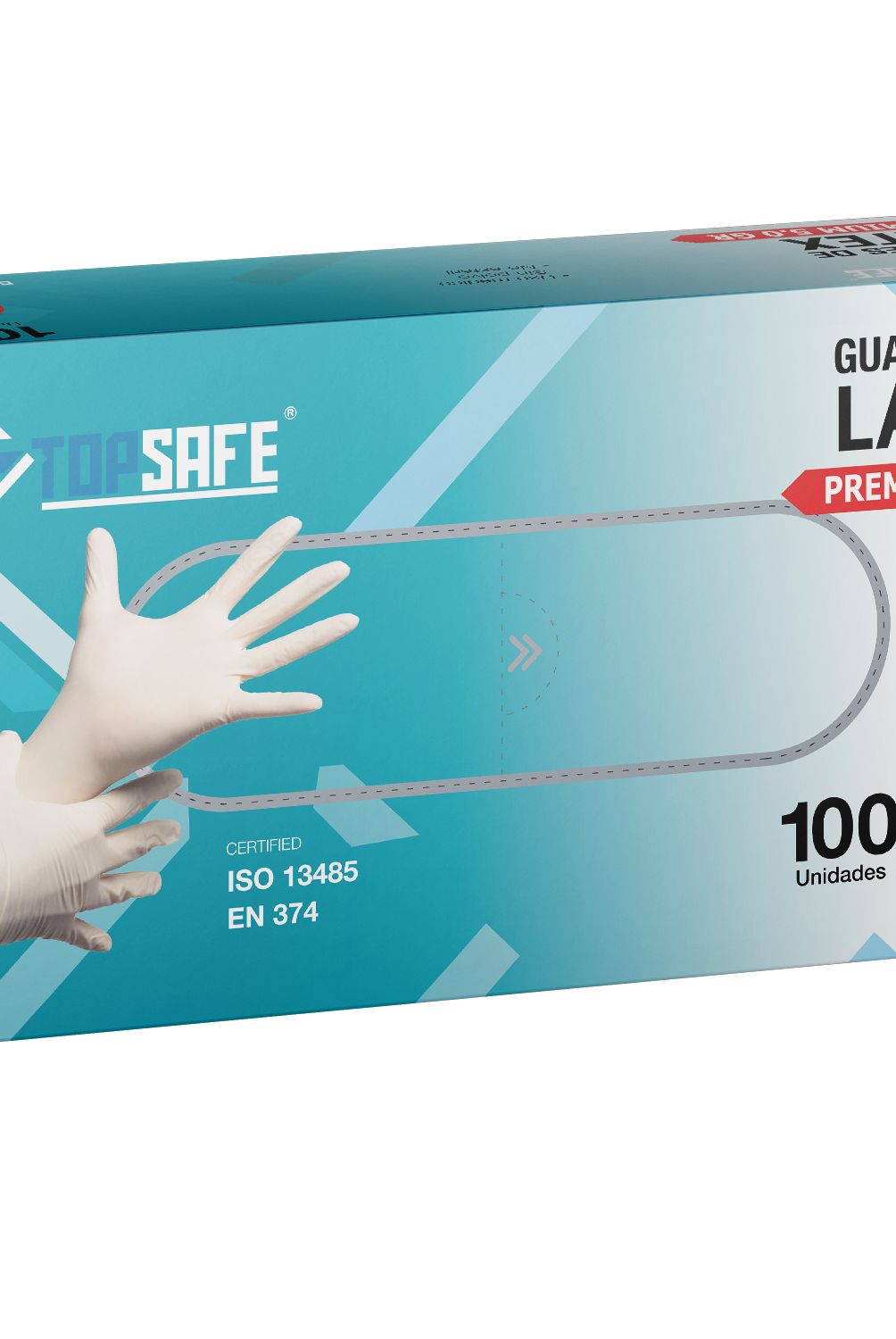 TOPSAFE - Guante Extra Largo Alto Riesgo de Fibra Látex XS Blanco