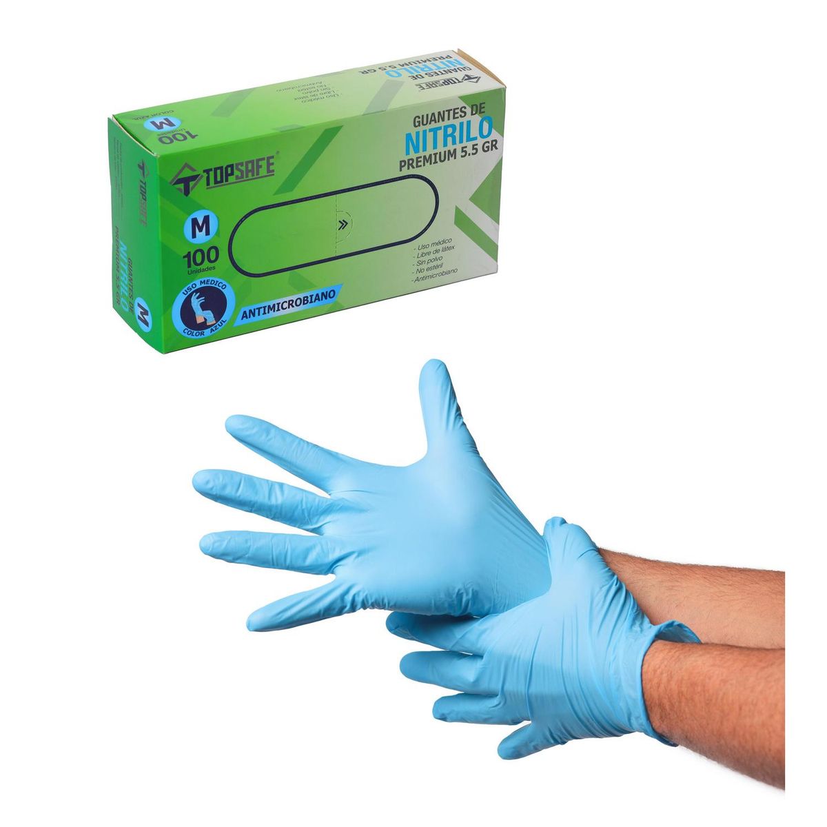 TOPSAFE - Guante Alto Riesgo de Nitrilo XL Azul