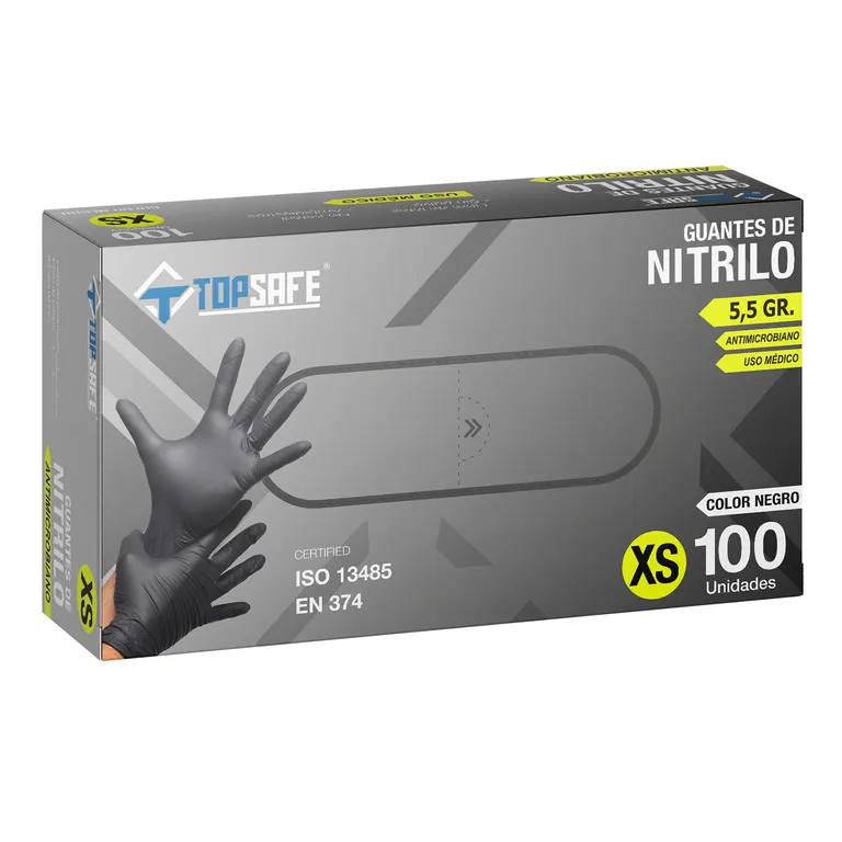 Guante Alto Riesgo de Nitrilo S Negro