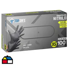 TOPSAFE - Guante Alto Riesgo de Nitrilo S Negro