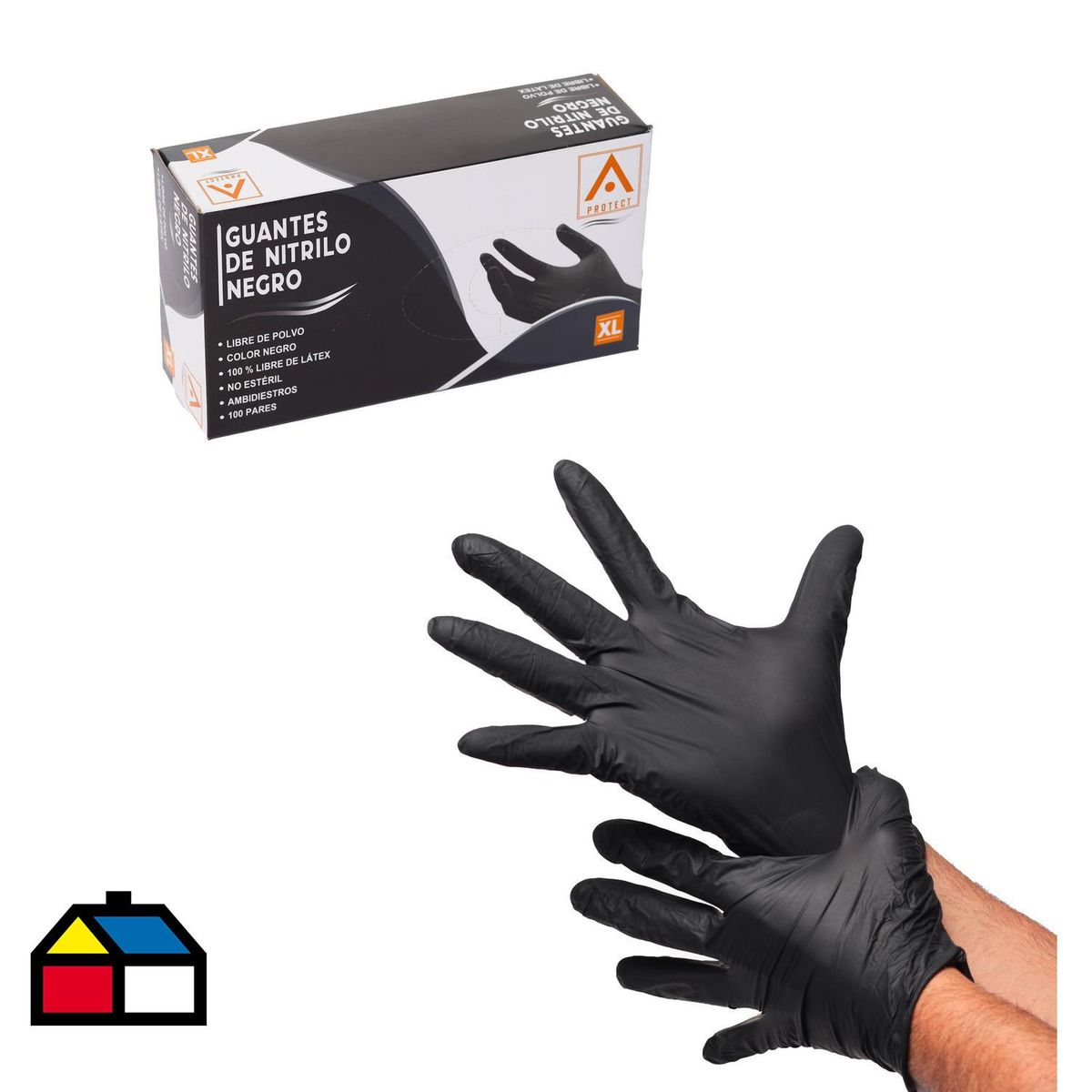 TOPSAFE - Guante Protect de Nitrilo L Negro