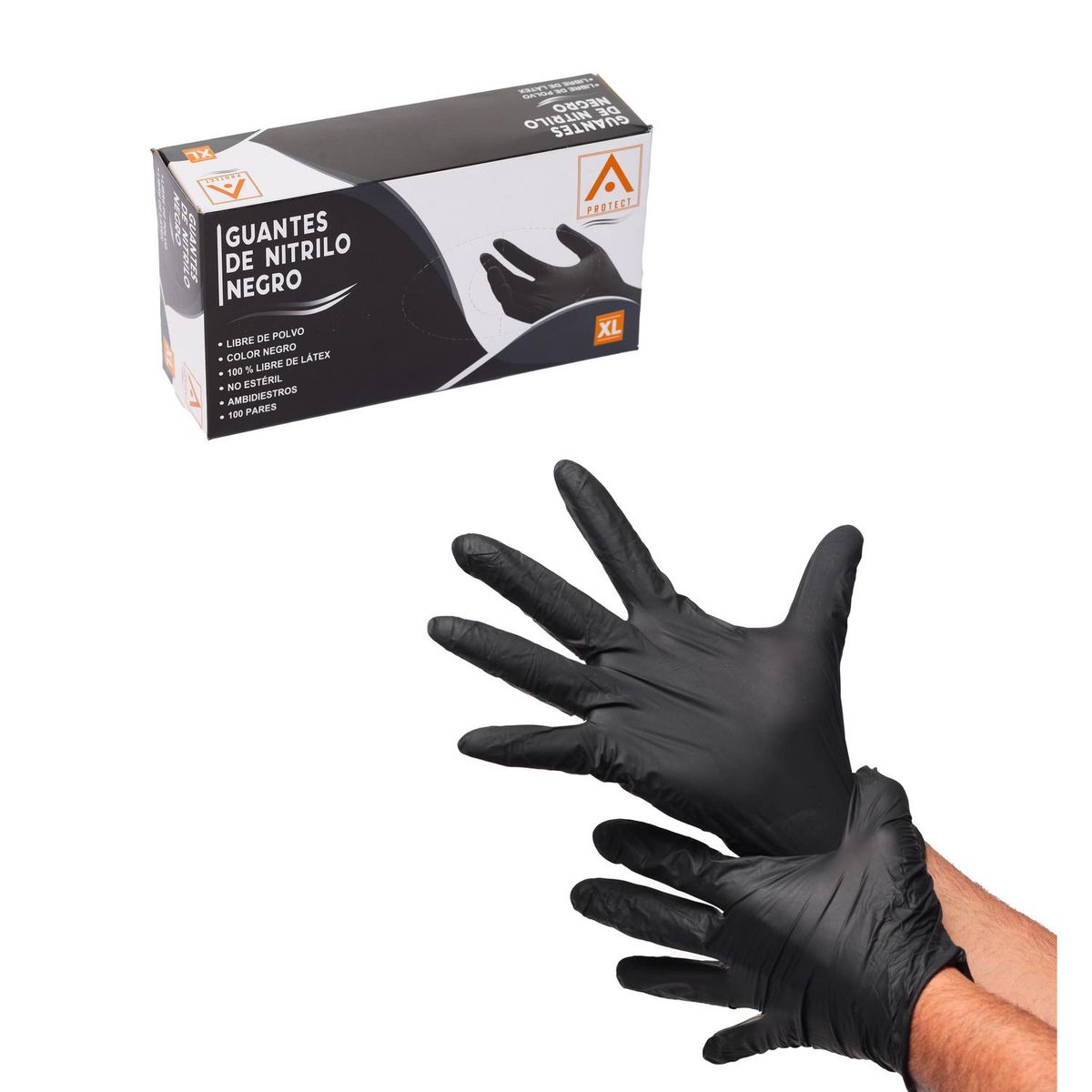 TOPSAFE - Guante Protect de Nitrilo L Negro