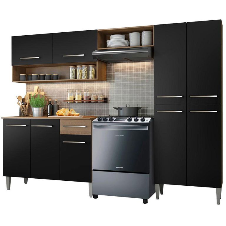 VEKKAHOME Mueble De Cocina Emilly Dark