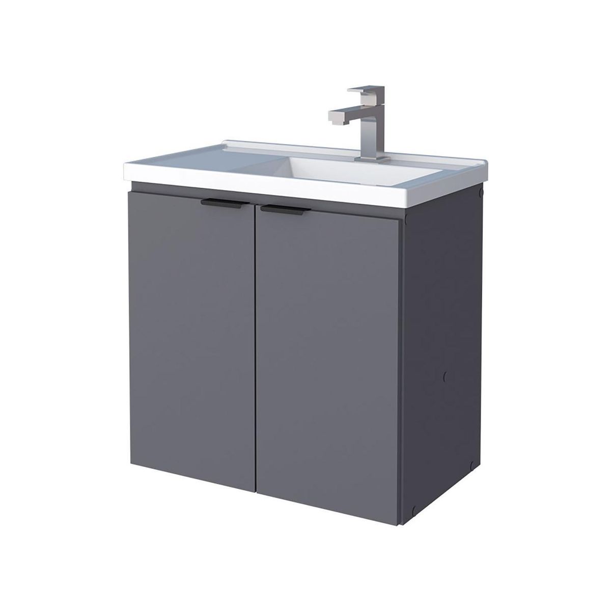 VEKKAHOME - Vanitorio Aéreo Aster Gris 64x64x38 cm