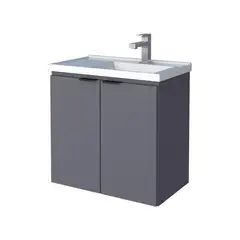 VEKKAHOME - Vanitorio Aéreo Aster Gris 64x64x38 cm