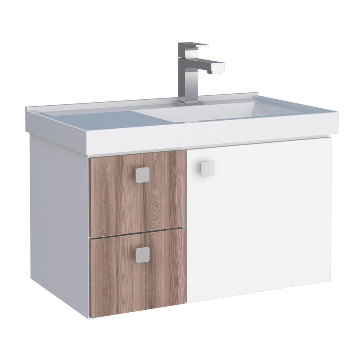 VEKKAHOME - Vanitorio Aéreo Moara Blanco 62x40x37 cm