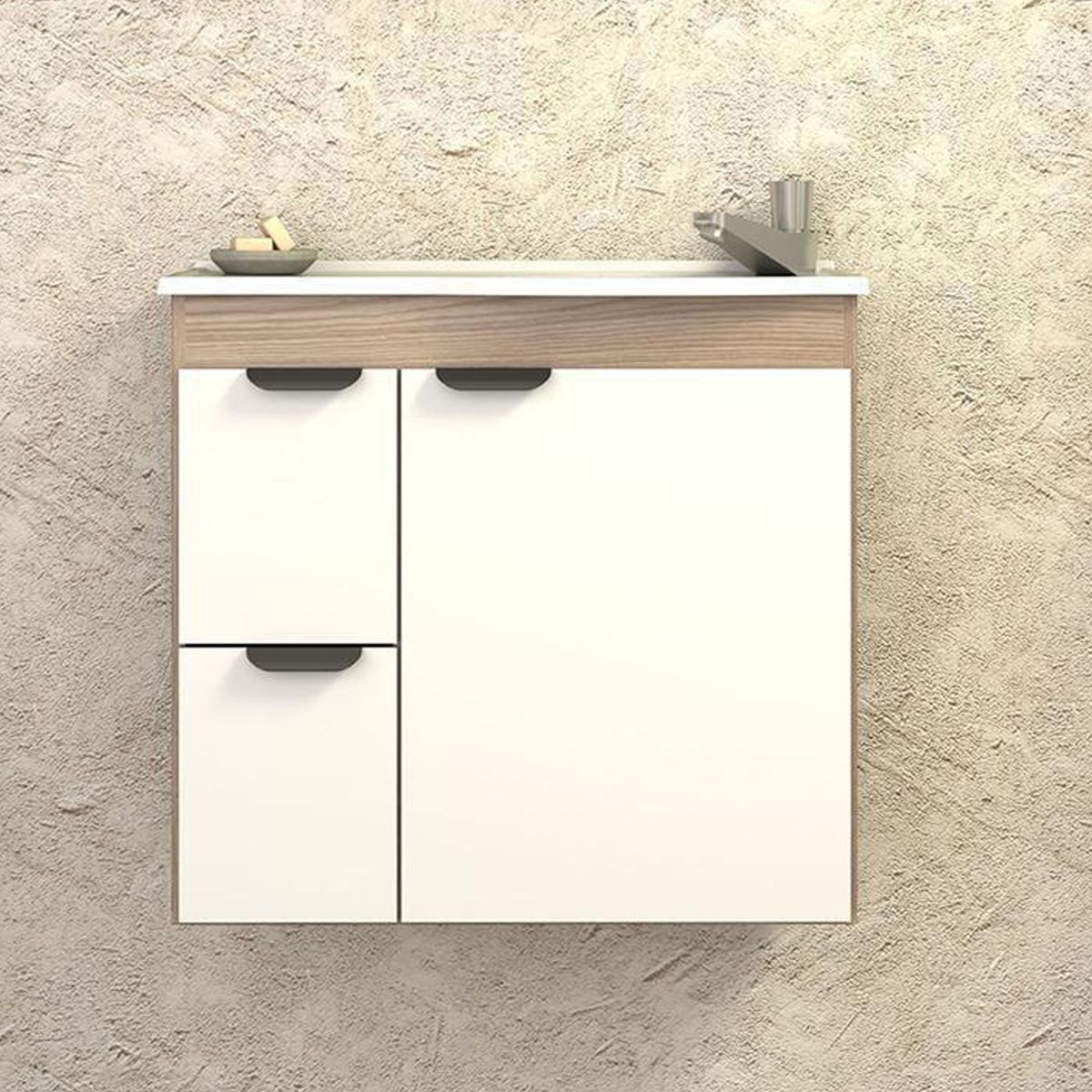 VEKKAHOME - Vanitorio Aéreo Margarida Blanco 36x57x64 cm