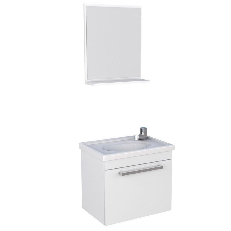 VEKKAHOME - Vanitorio Aéreo Agata Blanco 47x43x34 cm