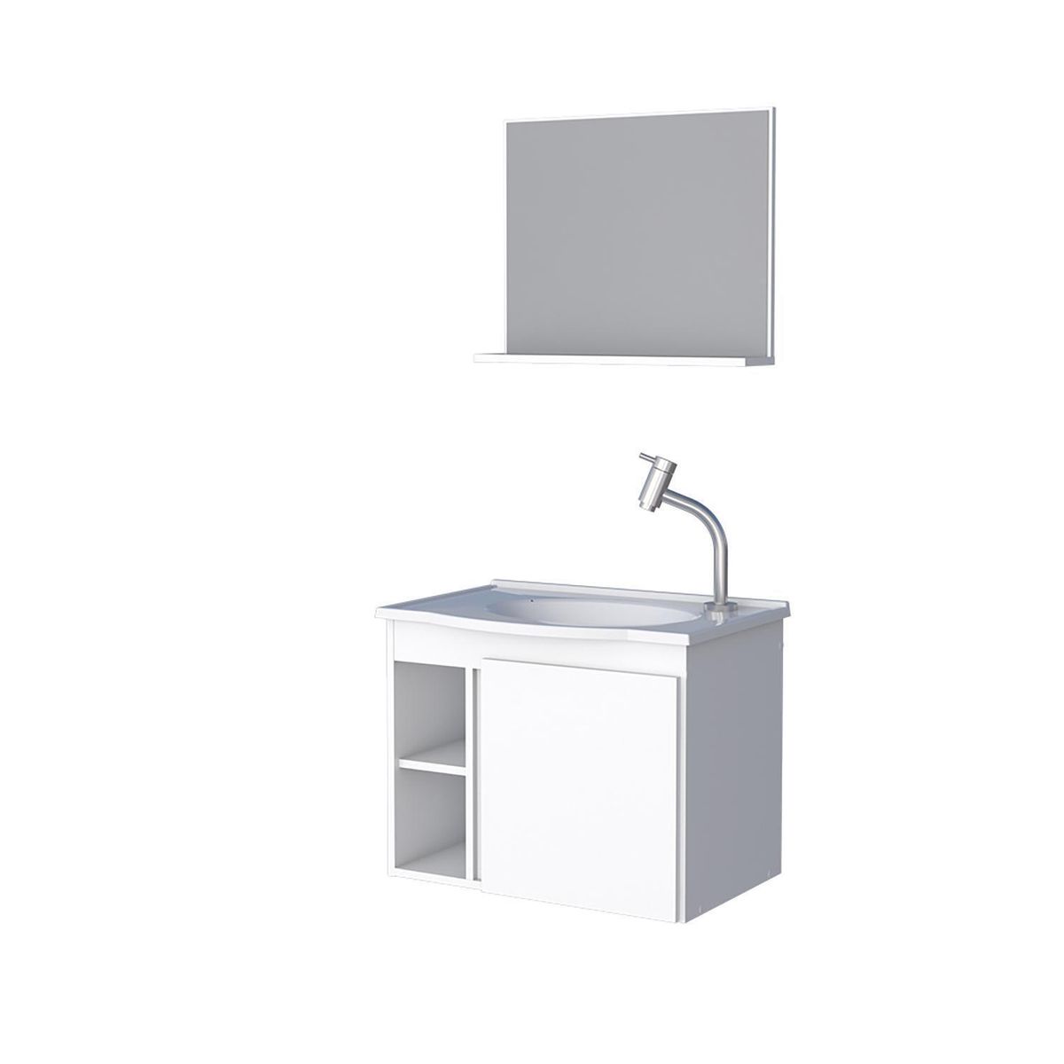 VEKKAHOME - Vanitorio Aéreo Safira Blanco 52x42x38 cm