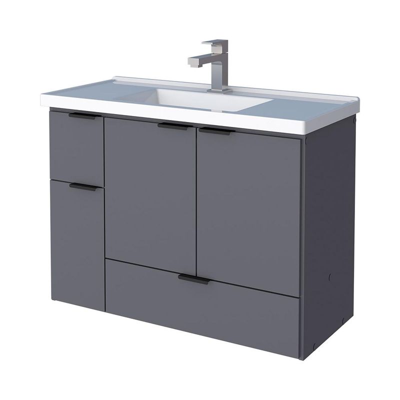 VEKKAHOME - Vanitorio Aéreo Orquidea Gris 82x63x38 cm