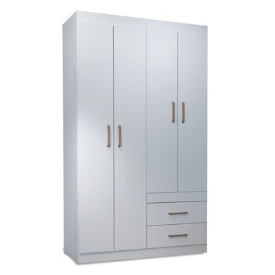 Closet 4 puertas 2 cajones blanco