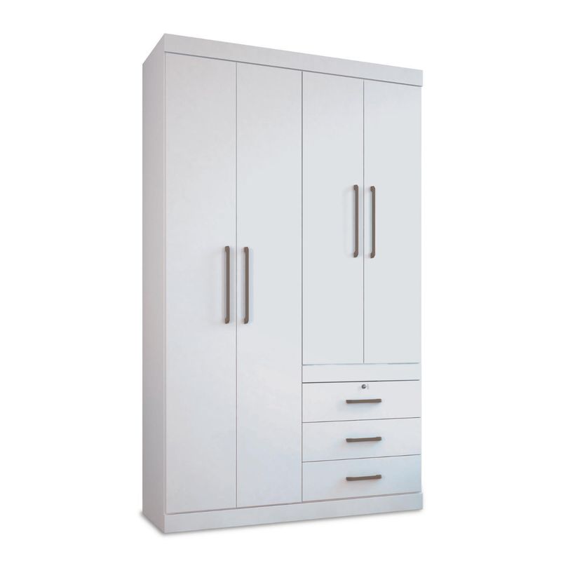 ONESSTA - Clóset 4 Puerta(s) 3 Cajone(s) 3 Repisa(s) 120x204.5x46.3 cm Blanco