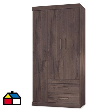 Closet 3 puertas 2 cajones caf oscuro ebano