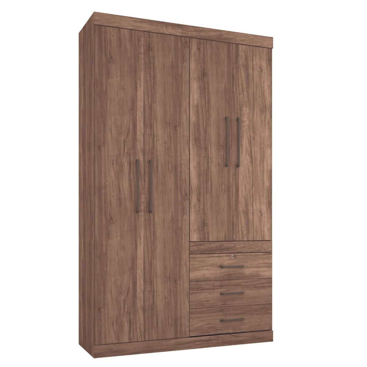 ONESSTA - Clóset 4 Puerta(s) 3 Cajón(es) 4 Repisa(s) 120x204.5x46.3 cm Café