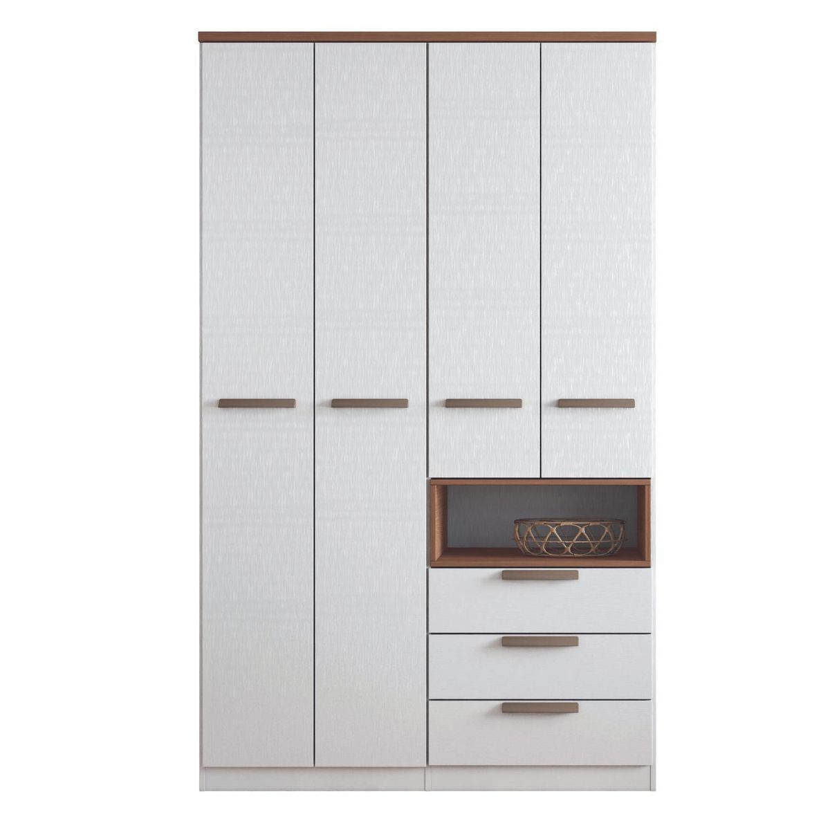 ONESSTA - Clóset 4 Puerta(s) 3 Cajón(es) 4 Repisa(s) 120.5x200x46.3 cm Blanco
