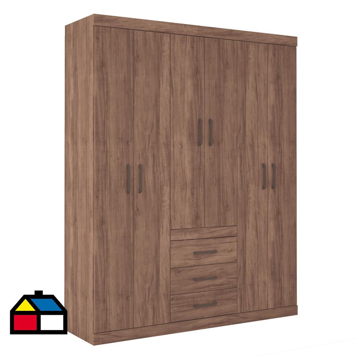 ONESSTA - Clóset 6 Puerta(s) 3 Cajón(es) 8 Repisa(s) 159.3x200x46.3 cm Café