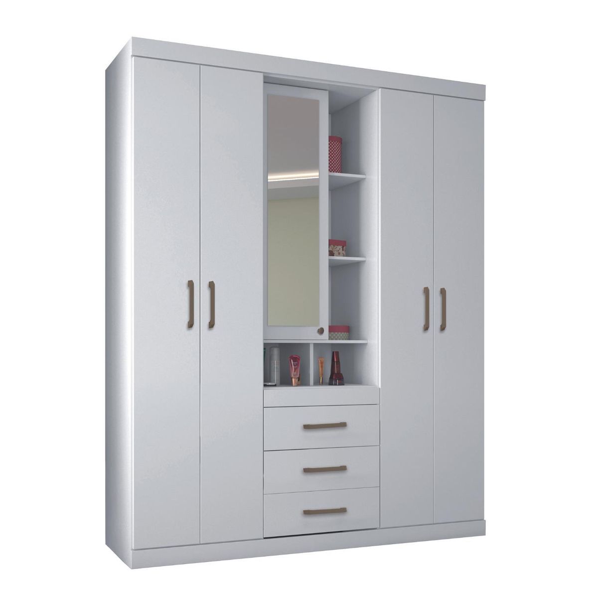 ONESSTA - Clóset 5 Puerta(s) 3 Cajón(es) 10 Repisa(s) 159.3x200x46.3 cm Blanco