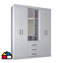 ONESSTA - Clóset 5 Puerta(s) 3 Cajone(s) 10 Repisa(s) 159.3x200x46.3 cm Blanco