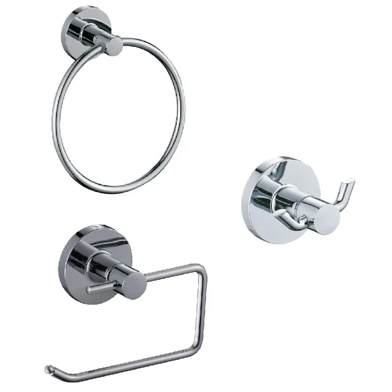Kit De Accesorios Baño 3 Piezas Cromado