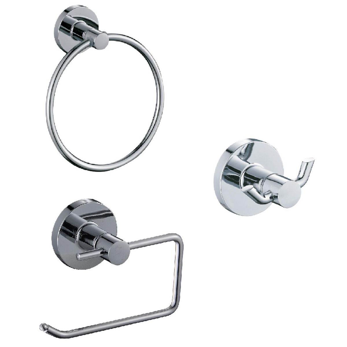 FANALOZA - Kit accesorios 3 piezas plástico cromado