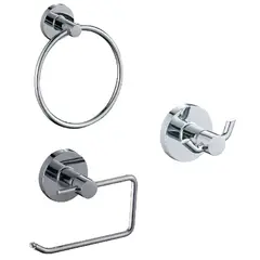 FANALOZA - Kit accesorios 3 piezas plástico cromado