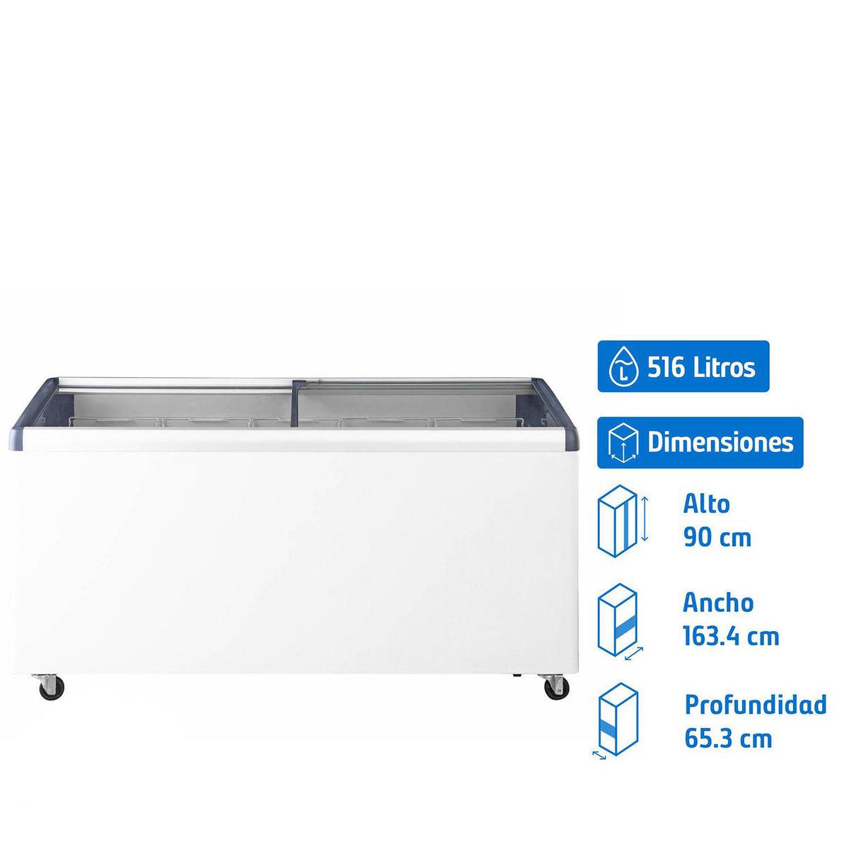 VENTUS - Congelador Industrial tapa vidrio inclinado 520 l CTV-520I
