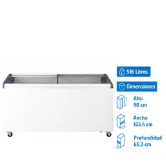 VENTUS - Congelador Industrial tapa vidrio inclinado 520 l CTV-520I