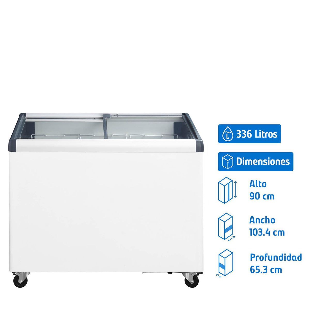 VENTUS - Congelador Industrial tapa vidrio inclinado 340 l CTV-340I
