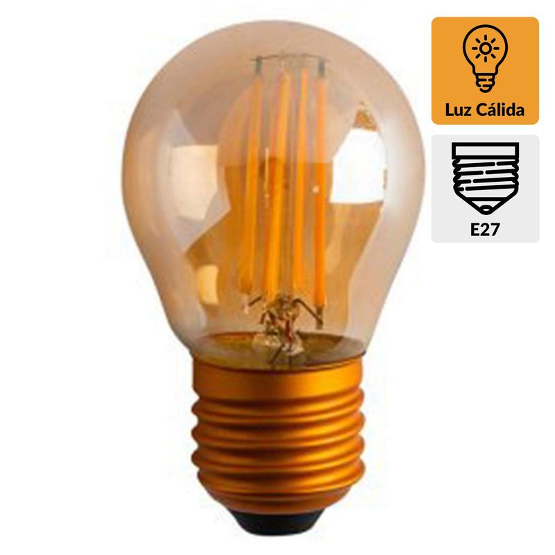 LEDZONE - Ampolleta Led Mini Globo 40 W E27 400 lm Luz Cálida