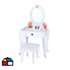 KIDSCOOL - Tocador Infantil Love con Accesorios 49x97x34 cm Blanco Desde 3 años