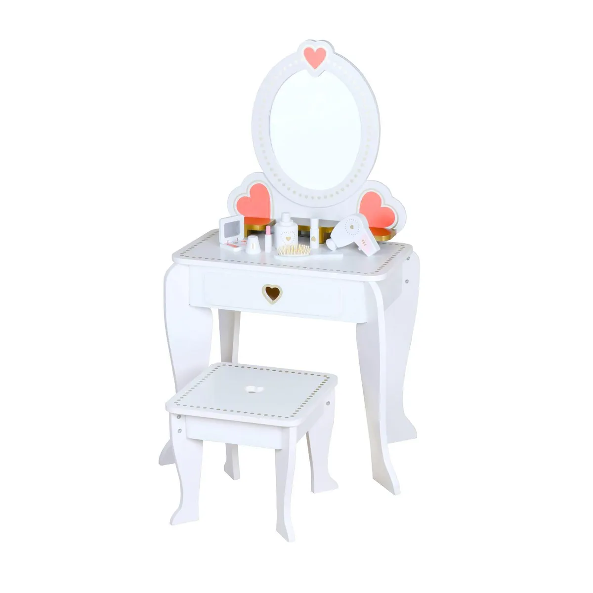 KIDSCOOL - Tocador Infantil Love con Accesorios 49x97x34 cm Blanco Desde 3 años