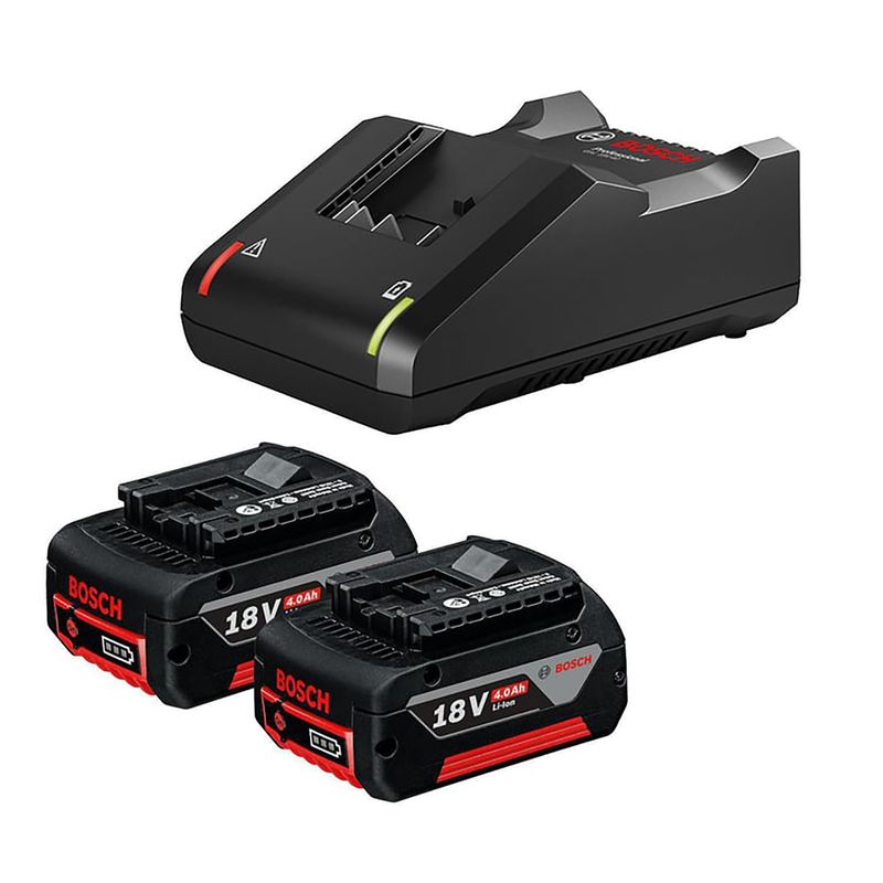 BOSCH - Kit 2 Baterías 4,0 Ah + cargador 18V