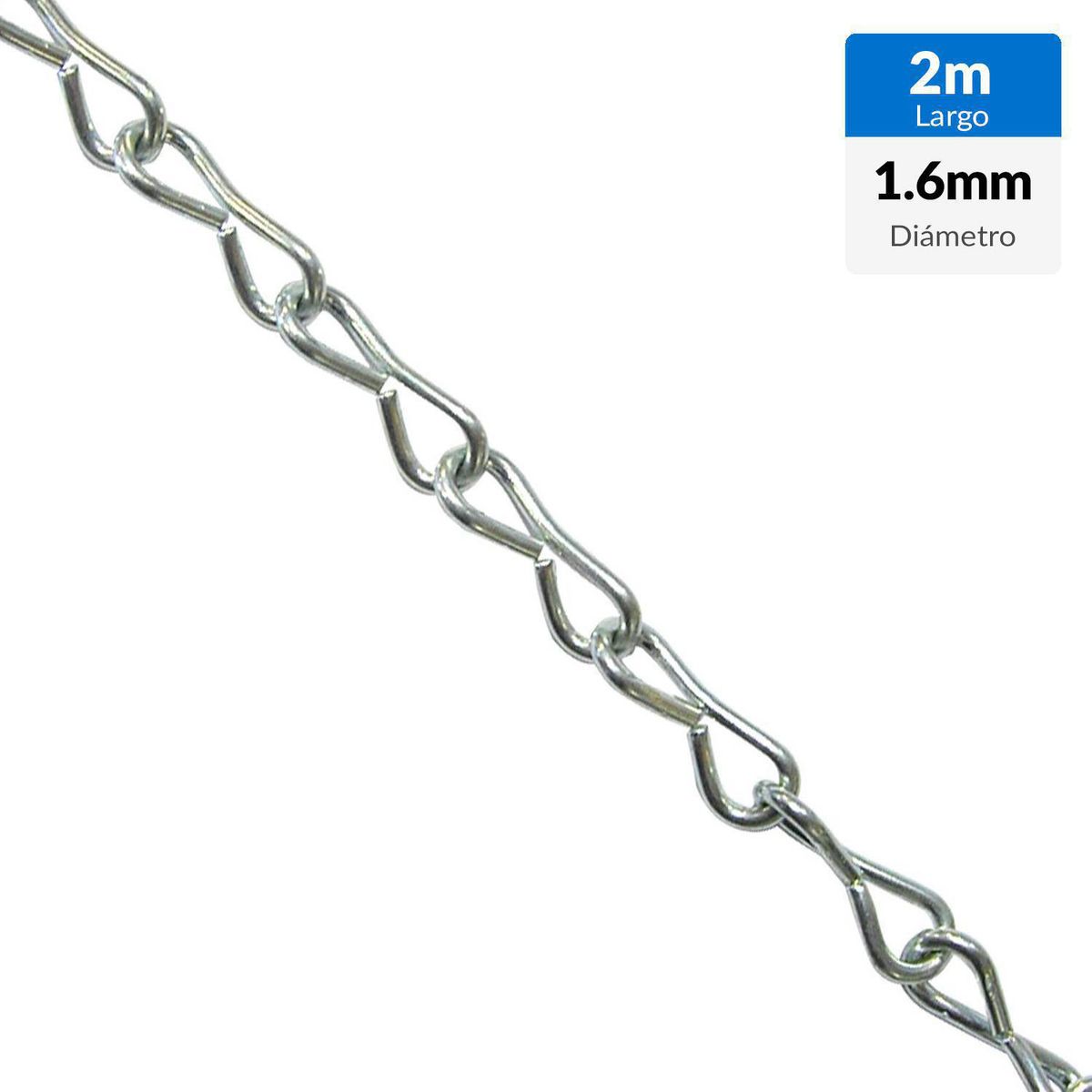 MAMUT - Cadena decorativa diámetro 1.6 x 21 zincado 2 metros