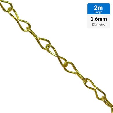 Cadena decorativa dimetro 1.6 x 21 bronceado 2 metros