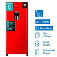Refrigerador Single Door Frío Directo 177 Litros HRO179 RD
